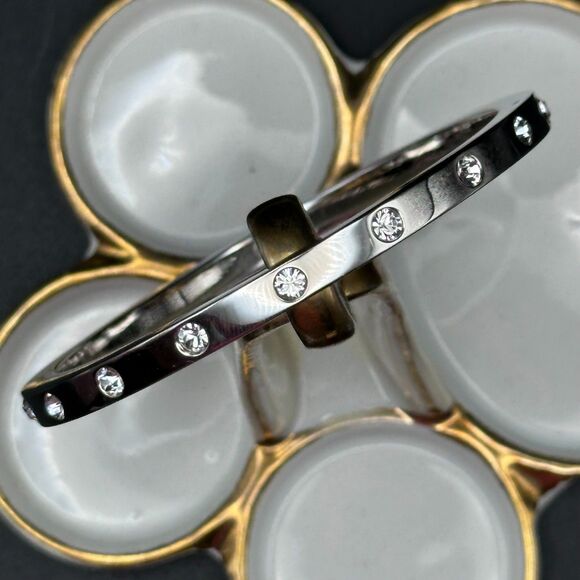 Signed Coach Crystal Bangle – Flush-Set Stones, Sleek Modern Finish Add a touch - Picture 1 of 7